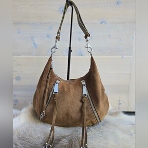 Rebecca Minkoff M.A.B. Suede Croissant Hobo Crescent Bag NWOT + Hardware Repair